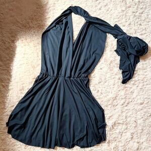 Navy Multi Tie Versatile Whimsical Dark Fairy Academia Hippie Goddess Romper